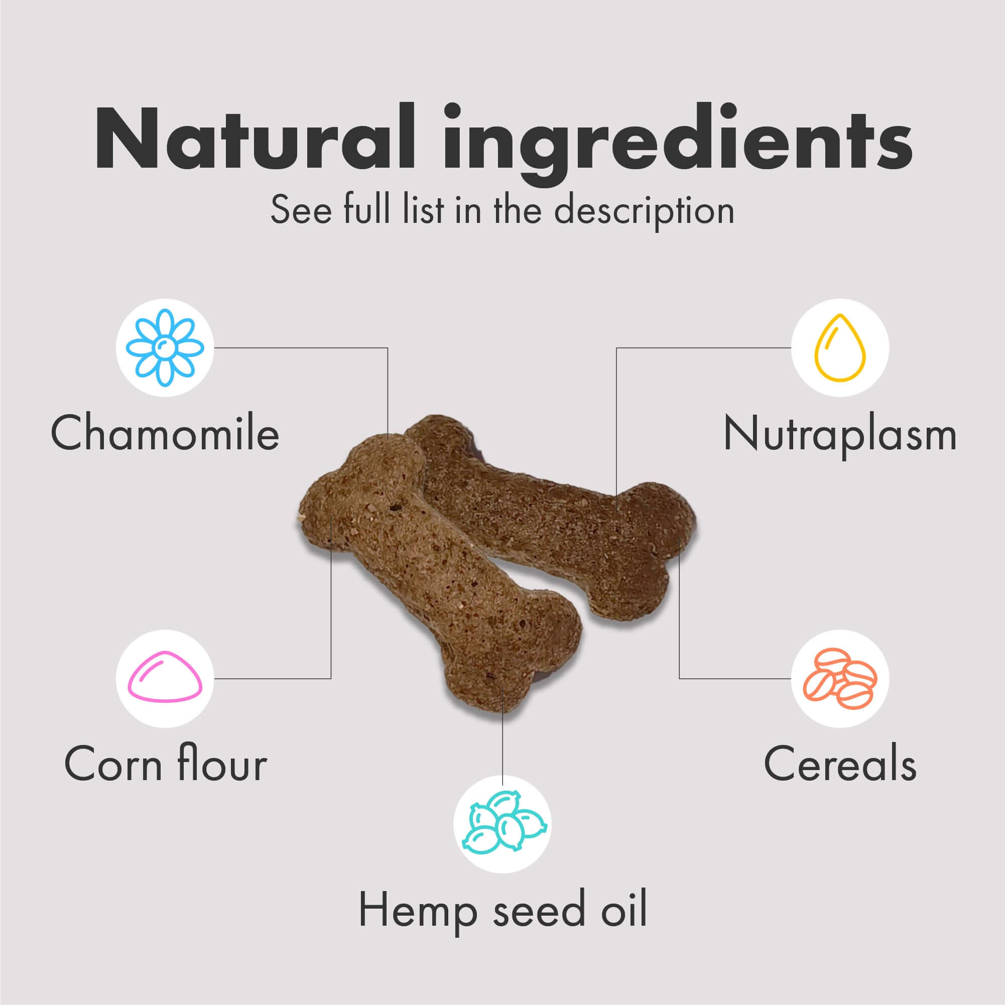 Vet endorsed natural ingredients in Multifit health dog treats