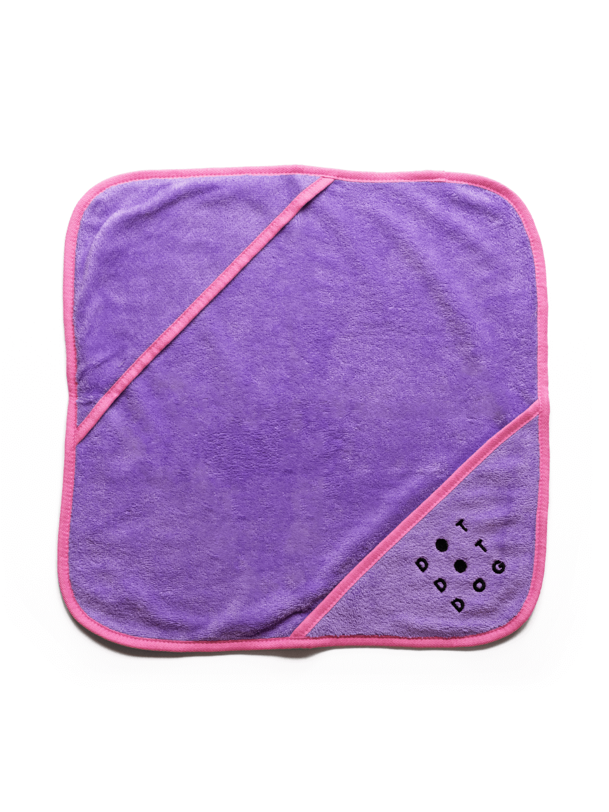 Bamboo dog towel for puppies and small dogs towel open showing drying pockets super soft quick drying