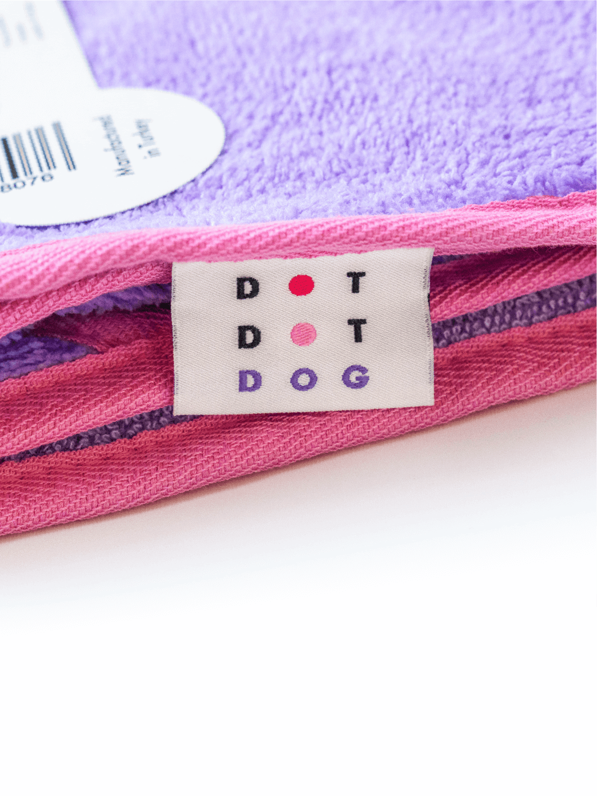 Image of the bamboo dog bath towel wash label 