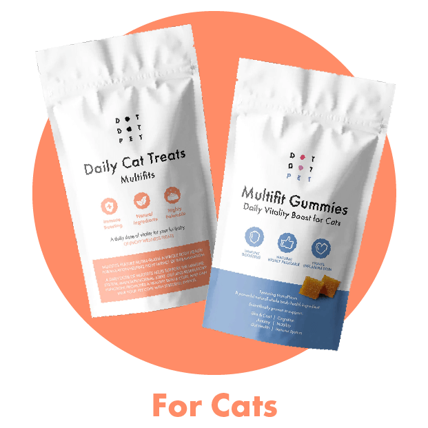 Multifit Cat supplements immune boost good for skin and coat health, gut health, mobility. Natural high protein treats for cats